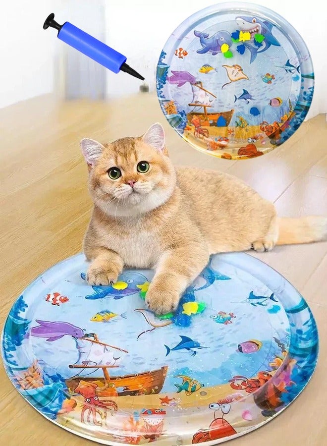 ZCM-HAPPY Pet Water-Filled Ice Pad with Air Pump - 100 cm Summer Cool Down Pet Nest for Cats and Dogs, Large Size Water Mat for Pets  - Image 1