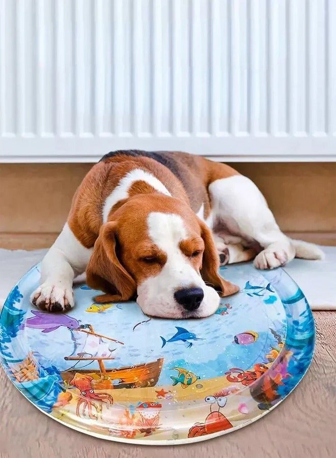 ZCM-HAPPY Pet Water-Filled Ice Pad with Air Pump - 100 cm Summer Cool Down Pet Nest for Cats and Dogs, Large Size Water Mat for Pets  - Image 4