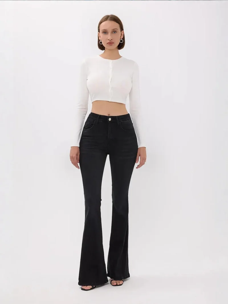 High-Waist Flare Jeans