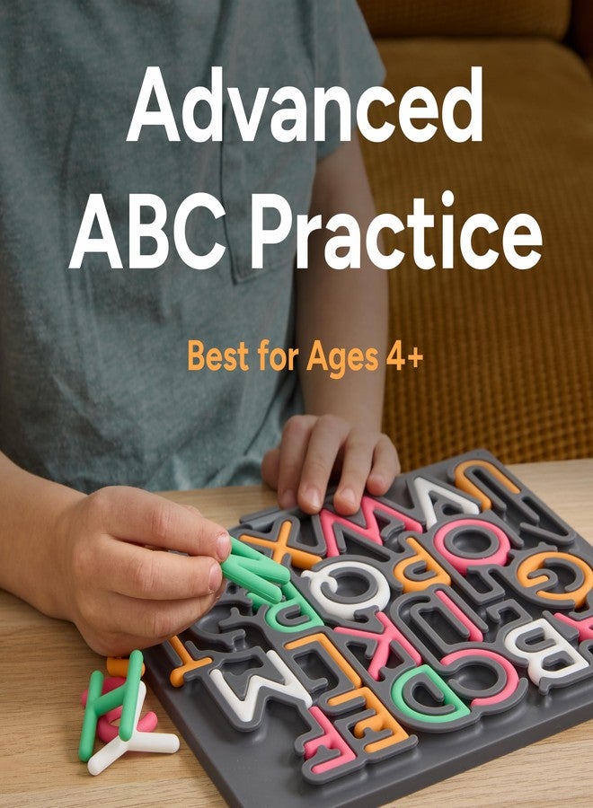 Pushpeel Advanced ABC Tracing Puzzle Board (Best for Ages 4+) – Silicone Learning Toy for Pre-Writing & Fine Motor Skills – Quiet Sensory Travel Activity Toy for Kids – Uppercase Alphabet, Spruce - Image 2