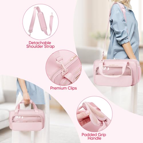Prokva Marker Organizer Case Holding up to 216 Markers, Marker Storage Carrying Bag, Large Marker Holder with Shoulder Strap, Pink - Image 5