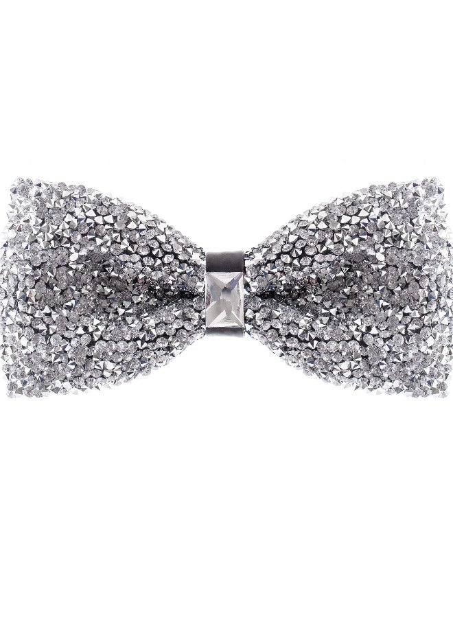 Bow Ties, Rhinestone Bow Ties for Men and Boys - Pre Tied Sequins Diamond Bow Ties Adjustable Length Suitable for Party Banquet Wedding Suitable for Tuxedo Dress Shirts - Image 1