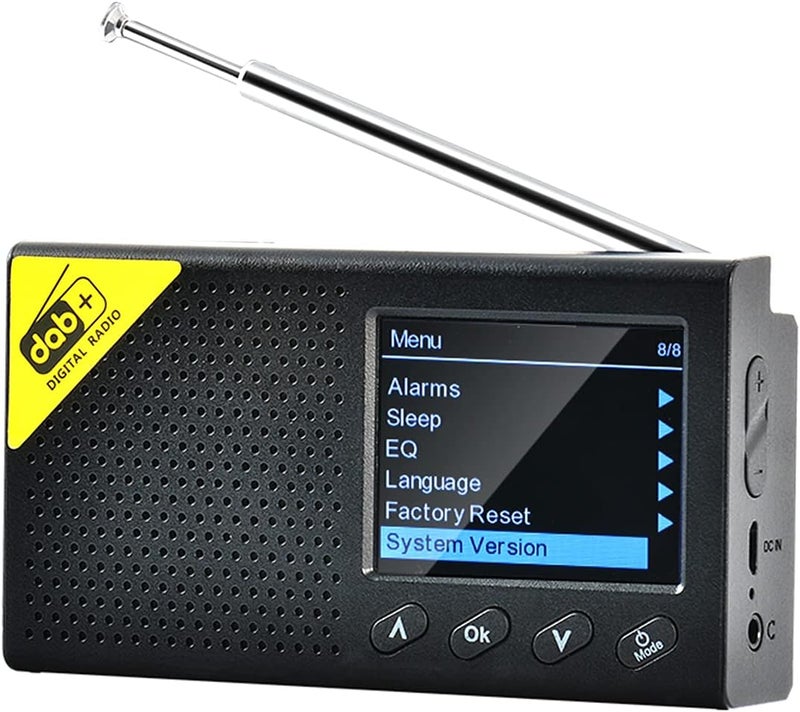 OUNA راديو الرقمي DAB وFM مع BT، راديو رقمي محمول قابل لإعادة الشحن لاسلكي مستقبل DAB+FM مع نظام صوت ستيريو، شاشة LCD، متعدد اللغات - Image 1