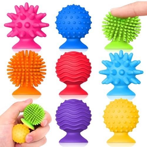 SMALL FISH Sensory Fidget Toys Kids Adults Qquiet Textured Suction Cup Toys for Kids with Autism Squishy Sensory Toys for Classroom Bath 8 Pack Calm Down Corner Supplies for Teens Travel Gifts for Students - Image 1