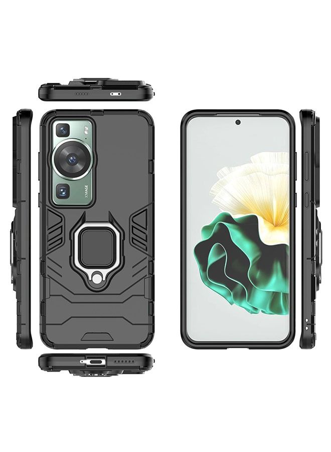 أوشن هواوي P60 برو الهاتف المحمول حالة ( أسود ) ، تبو المواد ، مع حلقي الغطاء الخلفي ، المضادة للانزلاق ، ومكافحة العرق ، وسادة هوائية رباعية - Image 2