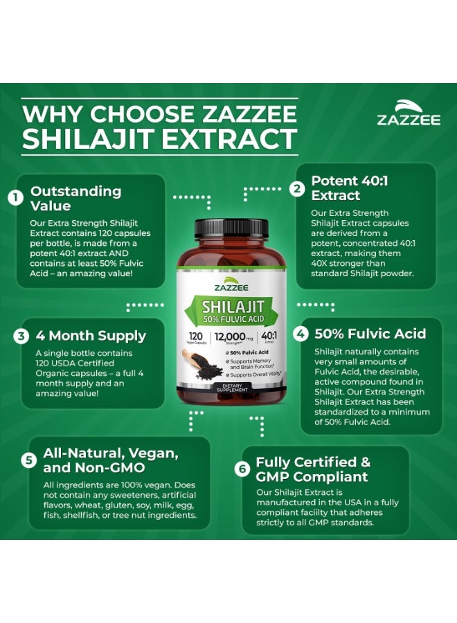 Zazzee 100% Pure Himalayan Shilajit 40:1 Extract, 50% Fulvic Acid - Image 4