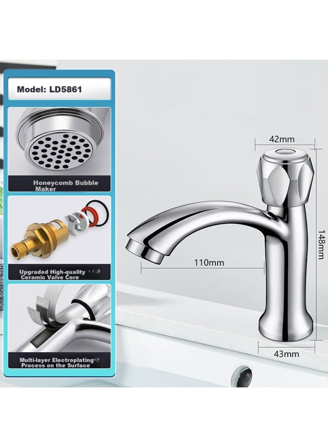 LARSD Lairshidan Basin Faucet, Single Cold, Single Hole, For Face Washing, Hand Washing, Basin, Bathroom Cabinet, Ld5861 - Image 1