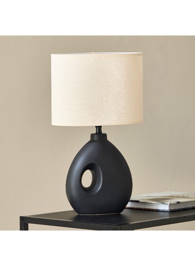 Home Box مصباح طاولة سيراميك إمزي مع ظل من الكتان - 51 سم - Image 1