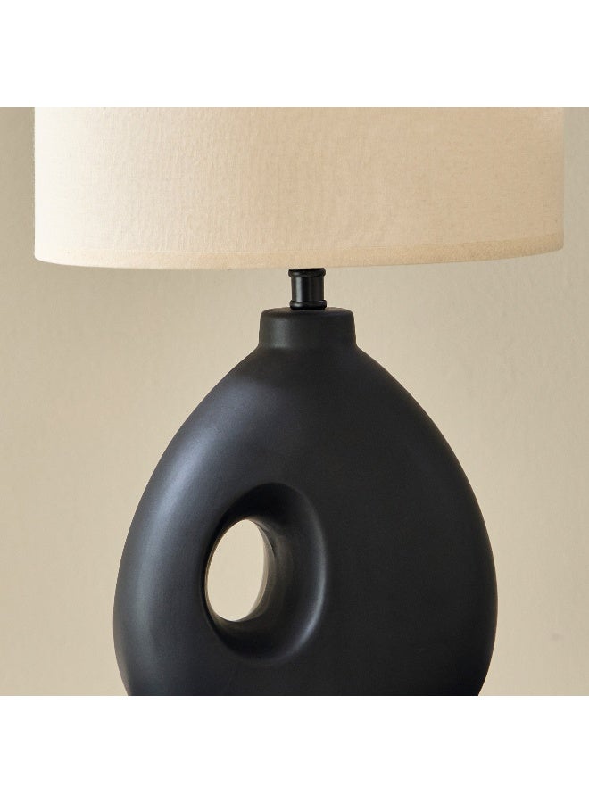 Home Box مصباح طاولة سيراميك إمزي مع ظل من الكتان - 51 سم - Image 3