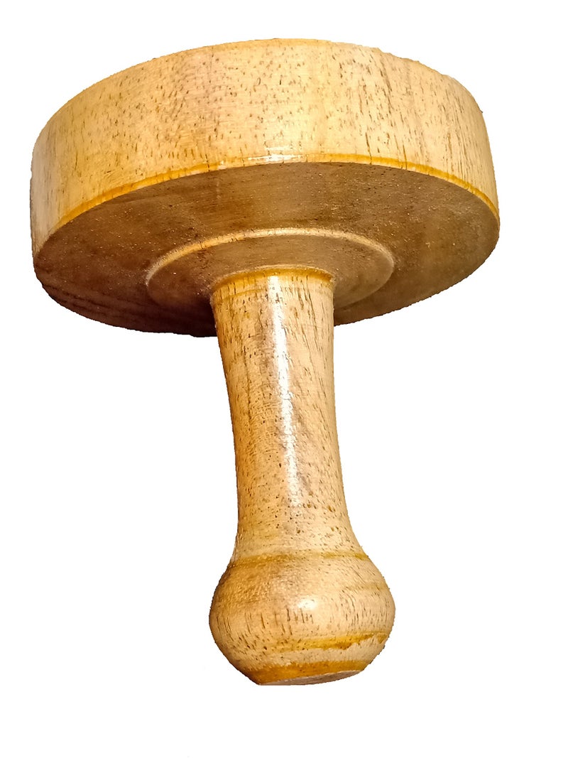 DBY Wooden Potato Masher daily use Wooden Pav Bhaji/Vegetable/Potato Masher Wooden Roti Chapati Presser,Roti Bhakri Or Khakara on Tava Presser - Image 3
