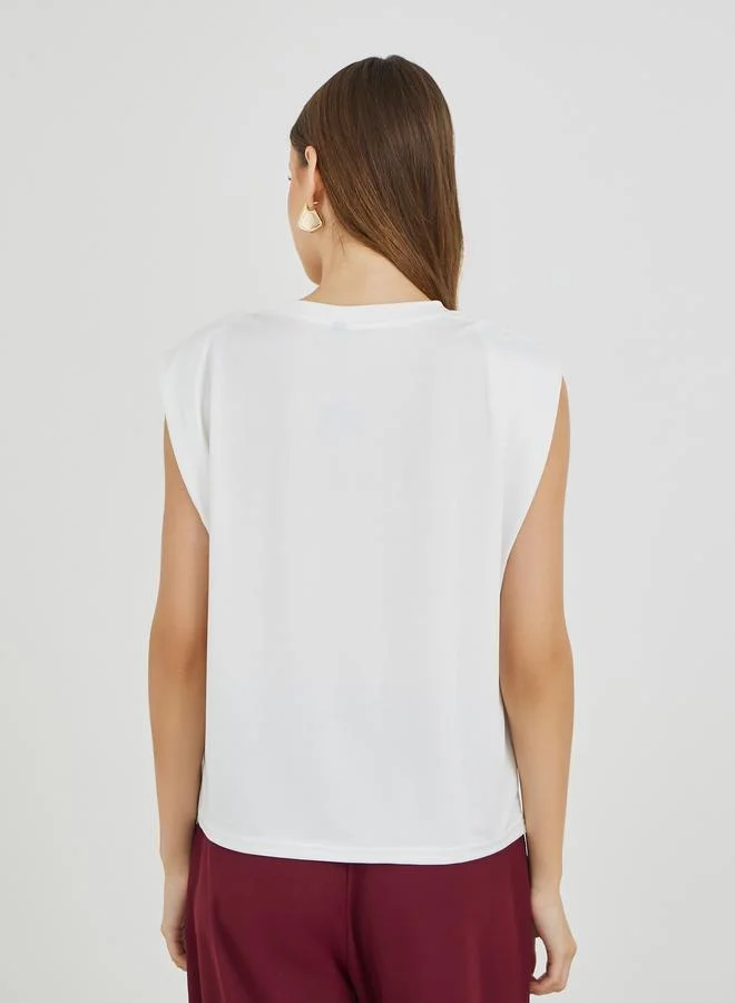 Take Two Take Two Embroidered Round Neck T-Shirt