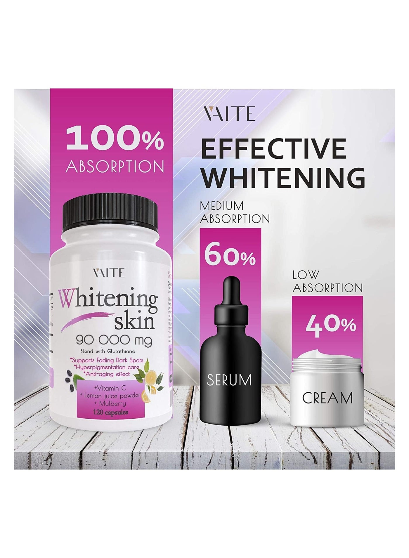 VAITE WHITENING SKIN GLUTATHION 5000 MG | Best Price KSA
