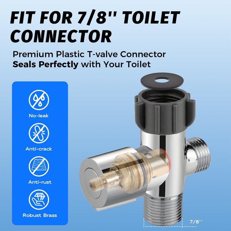 Shineforu Handheld Bidet Sprayer for Toilet, Bidet Sprayer Kit with Stainless Steel Hose for Feminine Wash, Adjustable Water Pressure Handheld Sprayer for Cloth Diaper Wash(Chrome) - Image 4