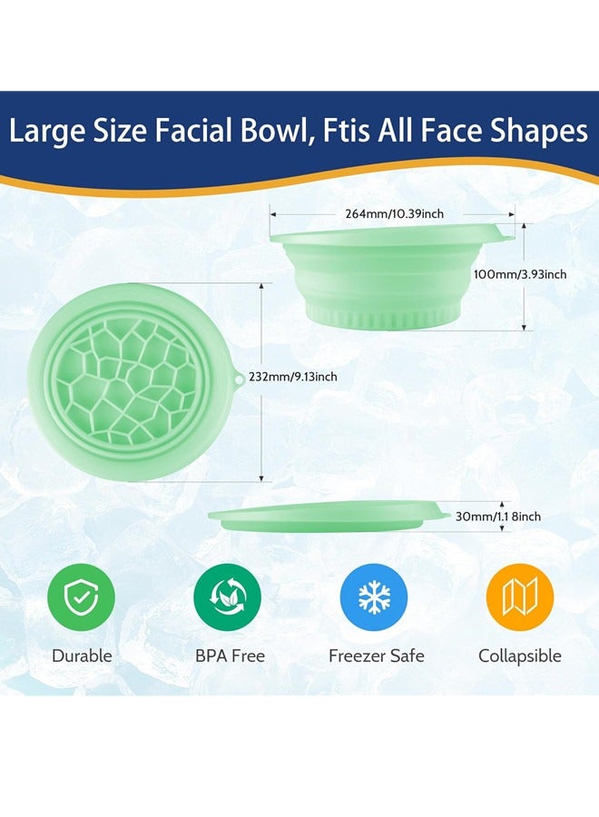 أوساويك الحوض الكبير لحمام الوجه الجليدي، حوض الوجه الجليدي القابل للطي مع صينية ثلج مدمجة، حوض حوض السيليكون الجليدي، حوض الوجه الجليدي البارد - Image 2