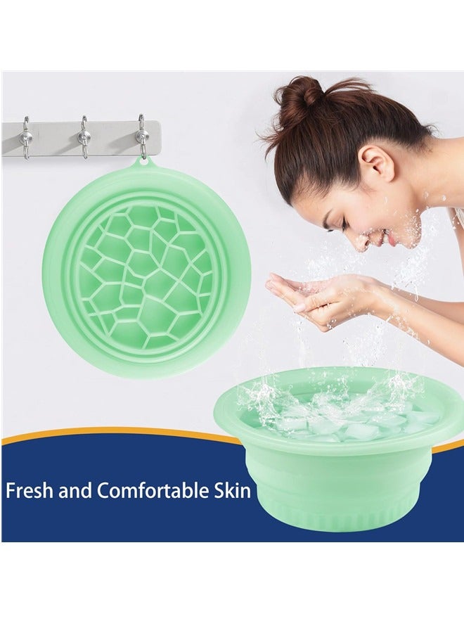 أوساويك الحوض الكبير لحمام الوجه الجليدي، حوض الوجه الجليدي القابل للطي مع صينية ثلج مدمجة، حوض حوض السيليكون الجليدي، حوض الوجه الجليدي البارد - Image 3