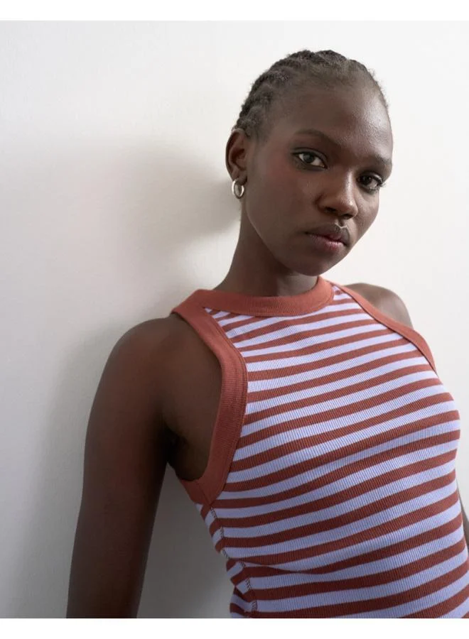 TOPSHOP Casual Sleeveless Ribbed Racer Vest