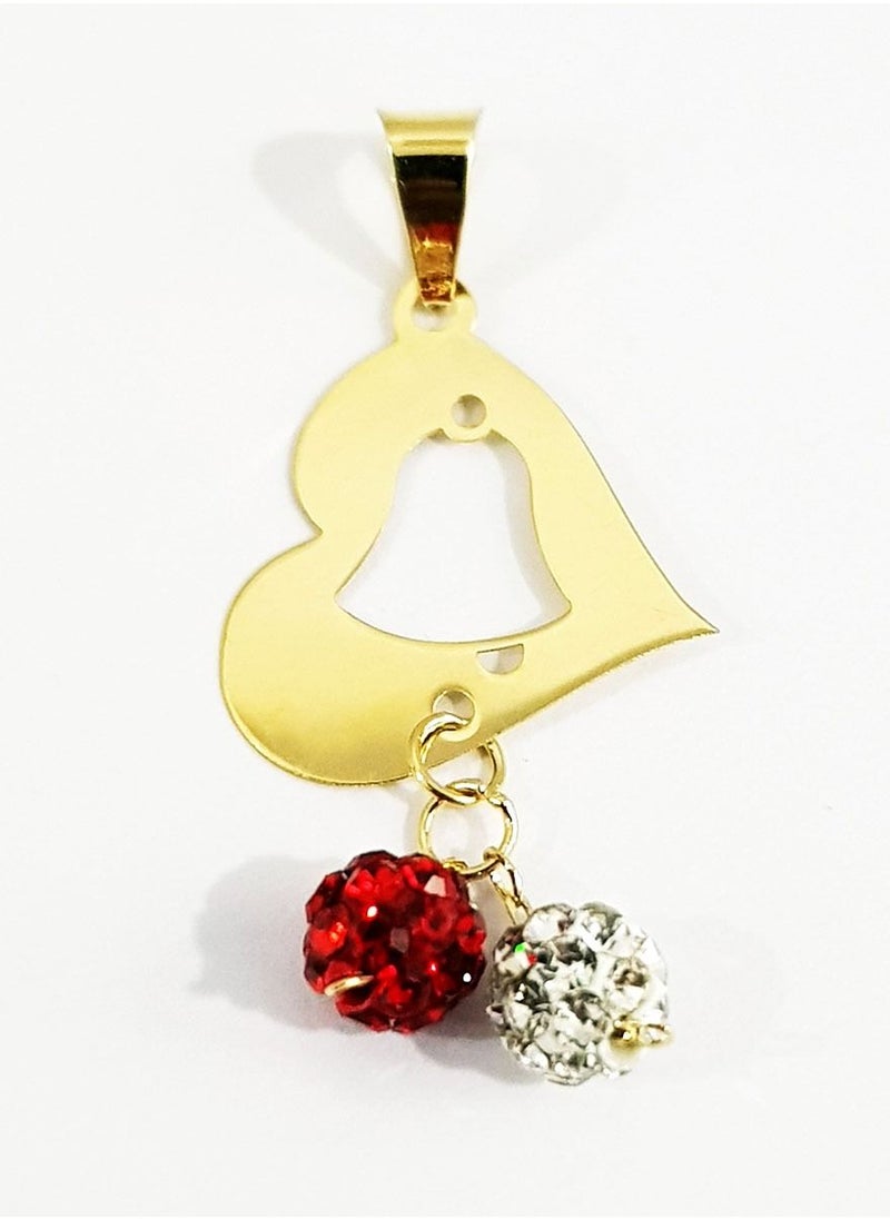 Hamsa.ae - 18K Pure Gold Heart Swarovski Design Necklace - Image 1