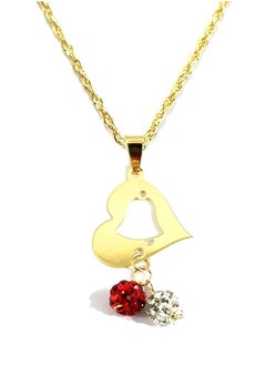18K Pure Gold Heart Swarovski Design Necklace
