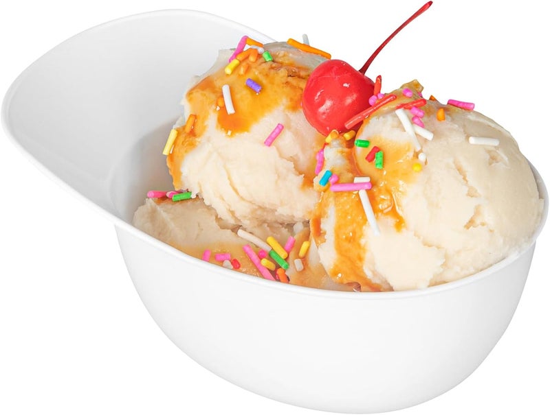 Restaurantware RestaurantwareMini Serve 85 Ounce Baseball Helmet Ice Cream Bowl 10 Disposable Sundae Bowls  Sturdy Stylish White Plastic Baseball Cap for Snacks Sports Themed Birthday Parties - Image 1