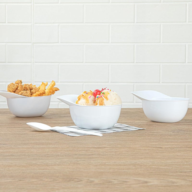Restaurantware RestaurantwareMini Serve 85 Ounce Baseball Helmet Ice Cream Bowl 10 Disposable Sundae Bowls  Sturdy Stylish White Plastic Baseball Cap for Snacks Sports Themed Birthday Parties - Image 4