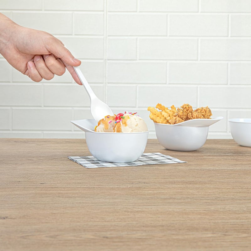 Restaurantware RestaurantwareMini Serve 85 Ounce Baseball Helmet Ice Cream Bowl 10 Disposable Sundae Bowls  Sturdy Stylish White Plastic Baseball Cap for Snacks Sports Themed Birthday Parties - Image 5