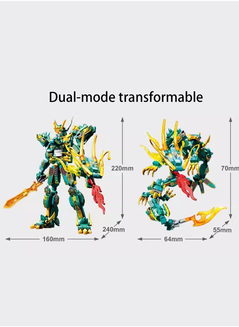 Generic - Mecha Gundam Assembled Robot Children's Educational Toy Boy Gift Model (Blue Dragon Holy Armor Transformable) - Image 1