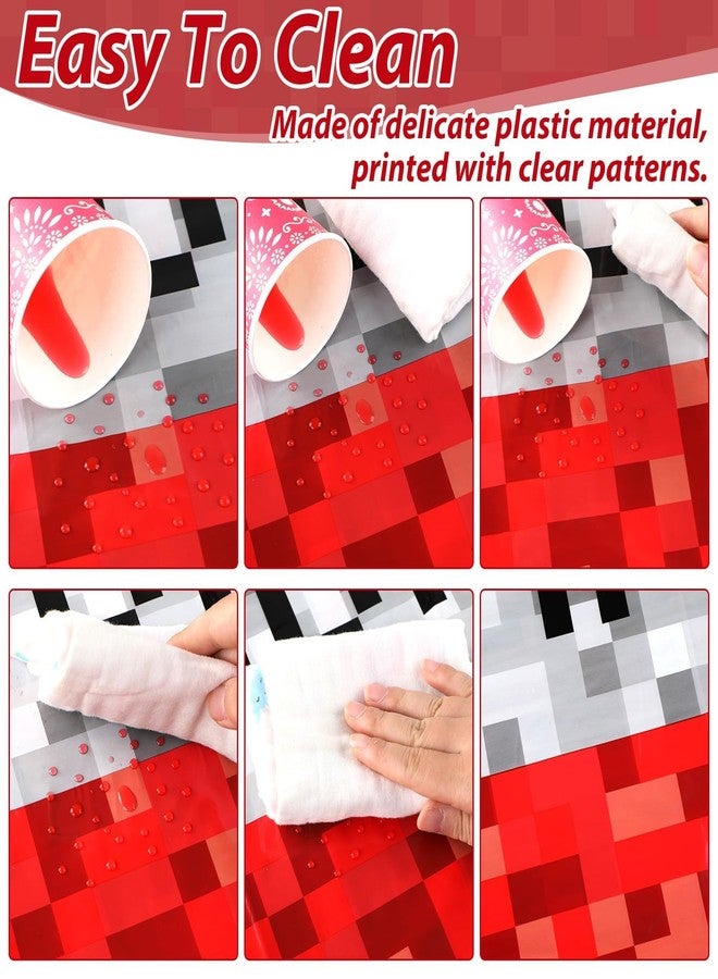 MinFyberd 3PCS Pixel Party Table Cover for Video Game Themed Birthday Decoration Pixel Gaming Birthday Tablecloth Waterproof Gamer Mining Tablecloth for Kids Gamer Mining Party Supplies Decorations - Image 4