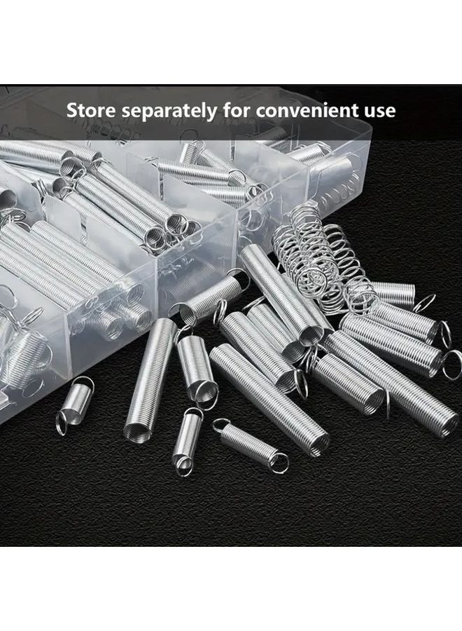 Metal Spring Set 200 Pieces Compression Tension Springs with Storage Box for DIY Industrial Use - Image 1