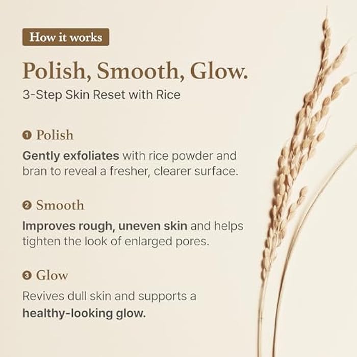 I'm from Rice Mask 3.88 Oz, Gentle Exfoliating Wash Off Facial Mask for Dull, Rough Skin, Pore Clearing, Remove Dead Skin Cells, Uneven Skin Tone, Smooth Skin, Moiustirinzg, Radiant - Image 5