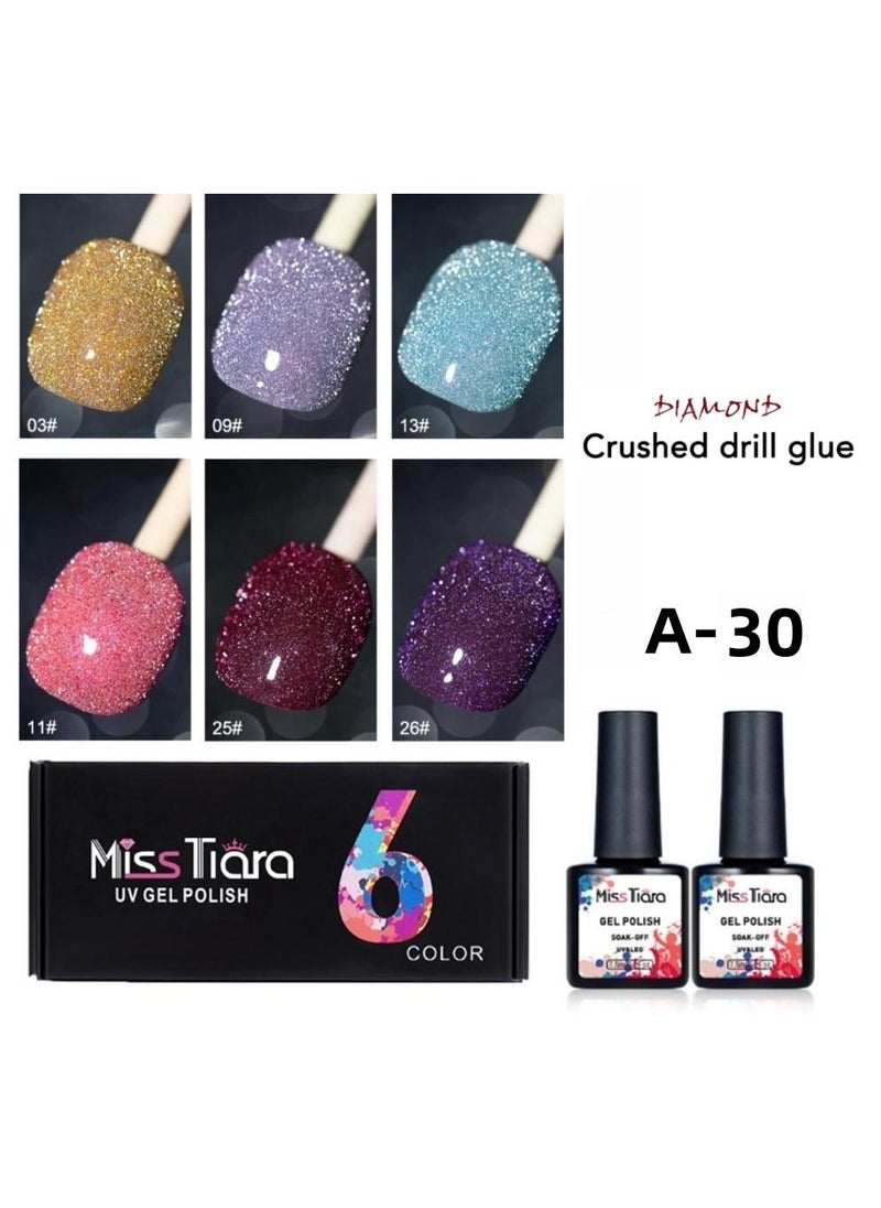 MissTiara 6-Piece UV and LED Sparkly Glitter Nail Polish Gel Set  - Image 2