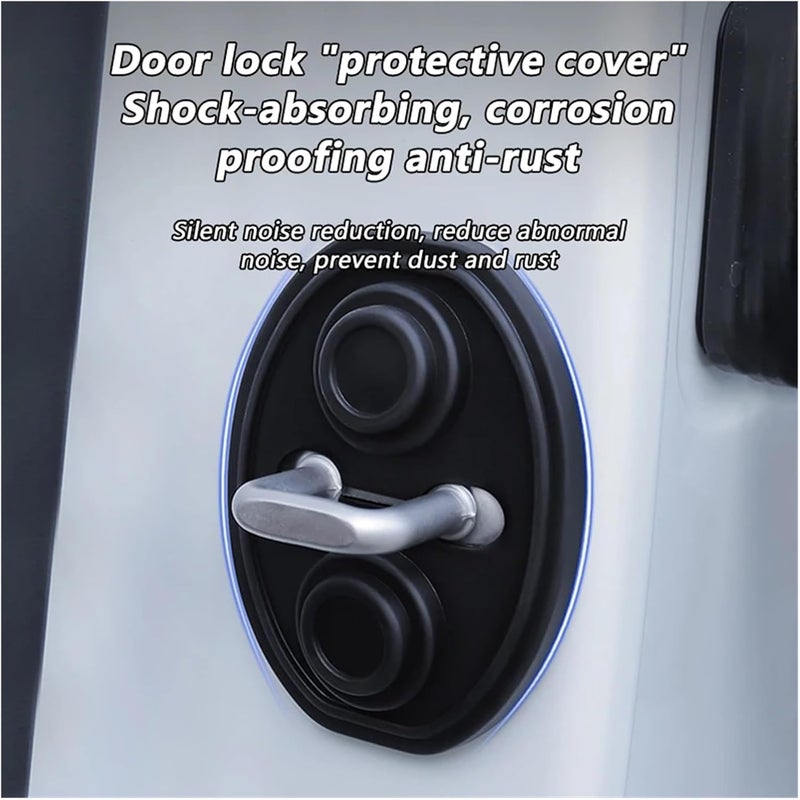 6pcs Car Doors Lock Protector Cover Auto Door Shock Absorber Silicone Cushion Closing Soundproof Covers - Image 3