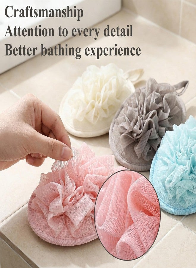 PASDUCHAS 4 Pack Shower Loofah for Women, Washable Travel Loofah Set, Mesh Body Scrub Bath Pouf Sponge Pad - Image 3