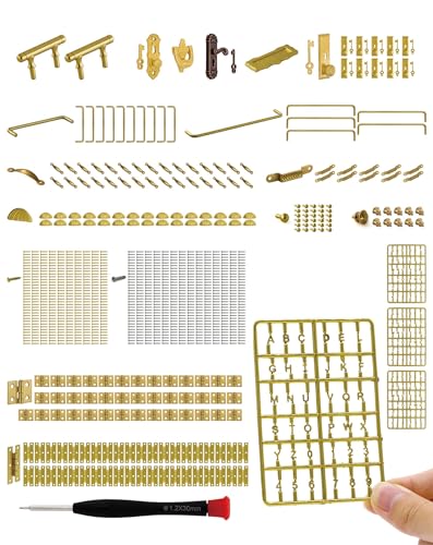 iland Miniature Dollhouse Accessories of Miniature Hinges Dollhouse Handles Hardware 20 Kinds Over 700 pcs - Image 1