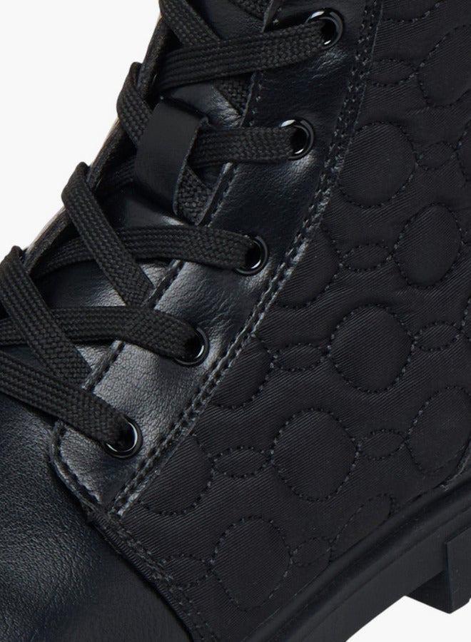 Lee Cooper Girls' Quilted High Cut Boots with Zip Closure - Image 4