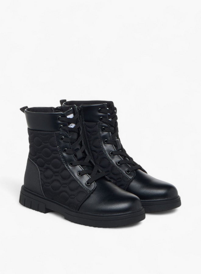 Lee Cooper Girls' Quilted High Cut Boots with Zip Closure - Image 3