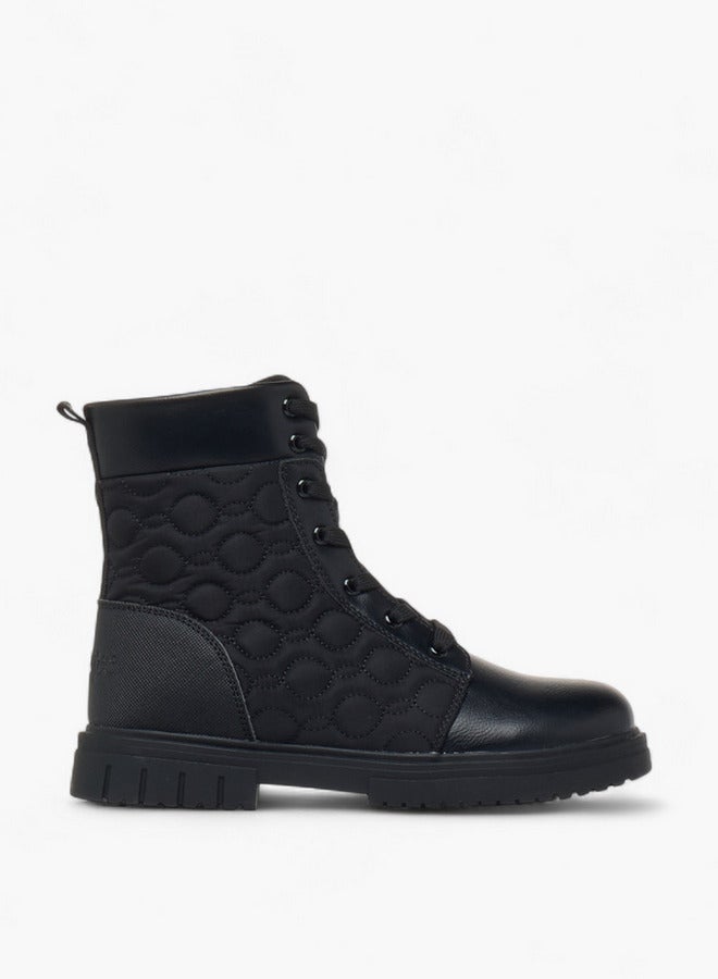 Lee Cooper Girls' Quilted High Cut Boots with Zip Closure - Image 1