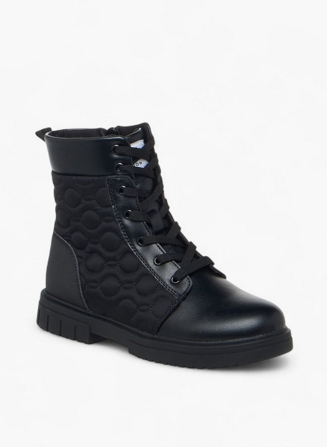 Lee Cooper Girls' Quilted High Cut Boots with Zip Closure - Image 2