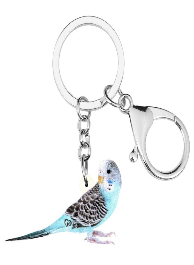 NEWEI Acrylic Blue Long-tailed Parakeet Key Chain Keychain Rings Jewelry For Women Girls Bag Purse Gift Charms - Image 1