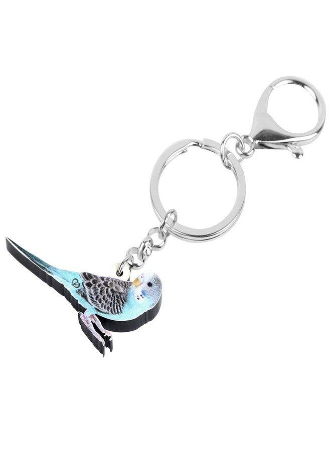 NEWEI Acrylic Blue Long-tailed Parakeet Key Chain Keychain Rings Jewelry For Women Girls Bag Purse Gift Charms - Image 3