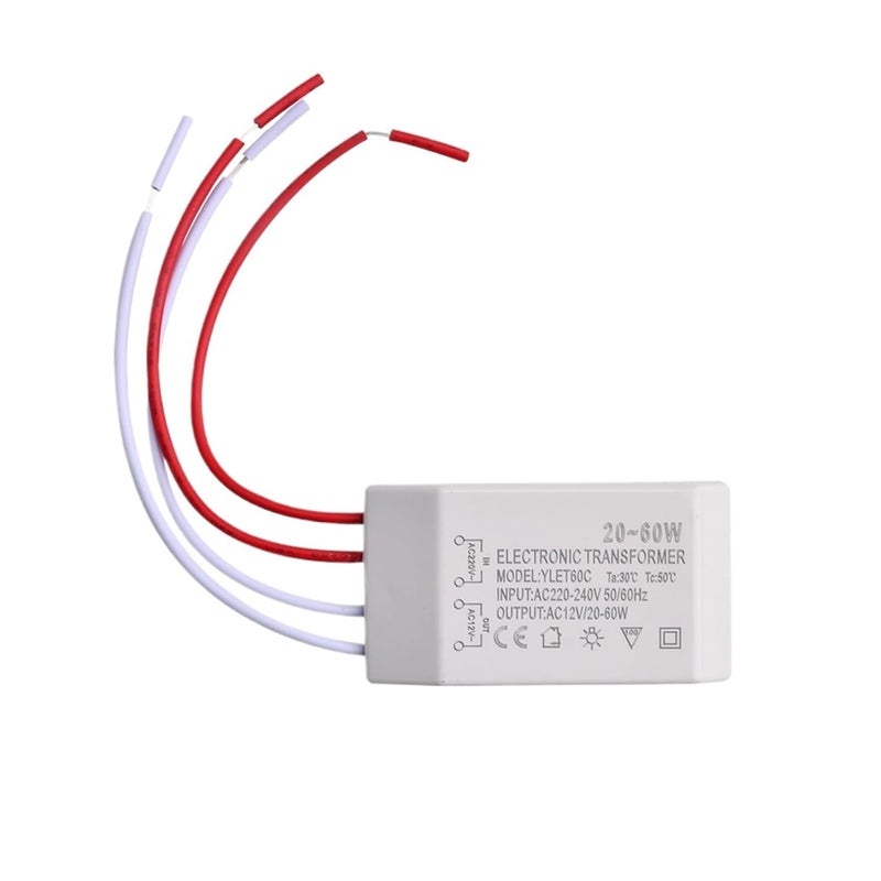 White 20 60W 220V AC12V LED Lamp Electronic Transformer Adapter - Image 1