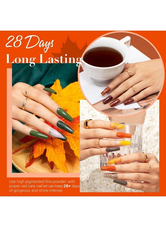 AZUREBEAUTY 130 Pcs Dip Powder Nail Kit,16 Fall Colors Glaring Golden Brown Coffee Dip Powder Liquid Set With Professional Remover/Top/Base/Coat Activator For Nails Art Manicure Diy Salon Women  - Image 3