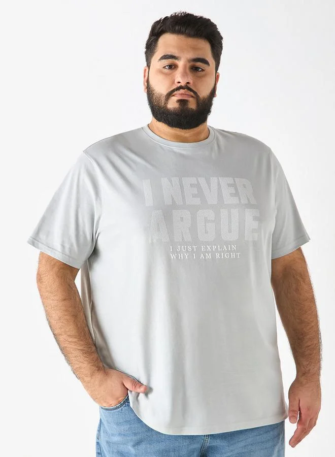 سبلاش فيڤ تيشيرت بطبعة شعار بأكمام قصيرة ورقبة دائرية