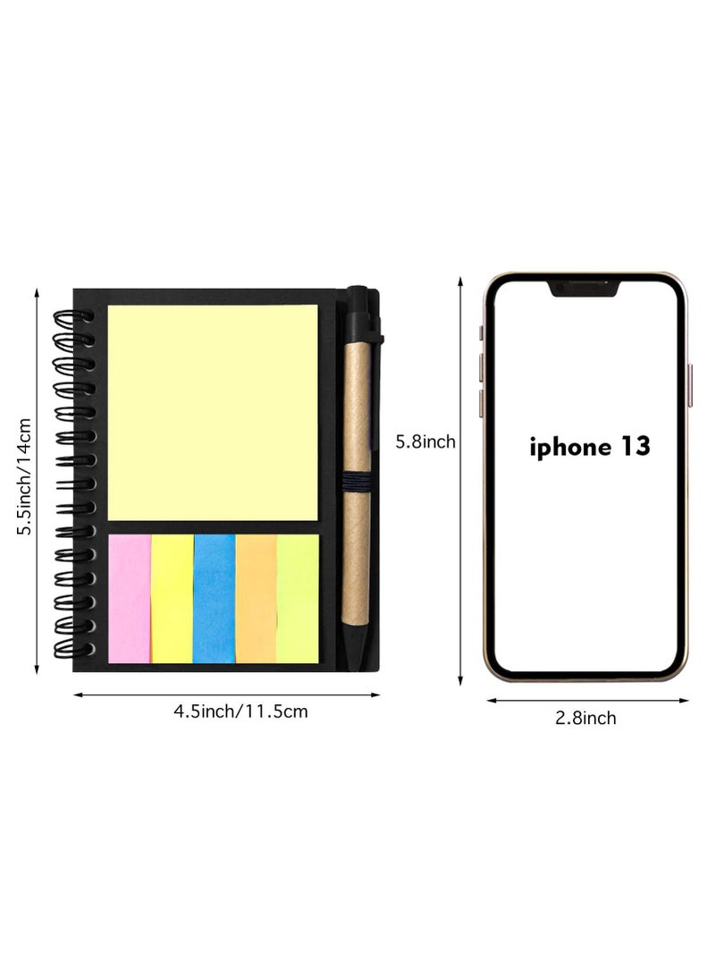 Generic 4 Pcs Coil Notebook With Sticky Note Paper And Pen Student Office Notebook Creative Exercise Notebook（The Color Of The Pen Is Random）  - Image 3
