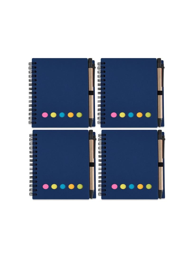 Generic 4 Pcs Coil Notebook With Sticky Note Paper And Pen Student Office Notebook Creative Exercise Notebook（The Color Of The Pen Is Random）  - Image 1