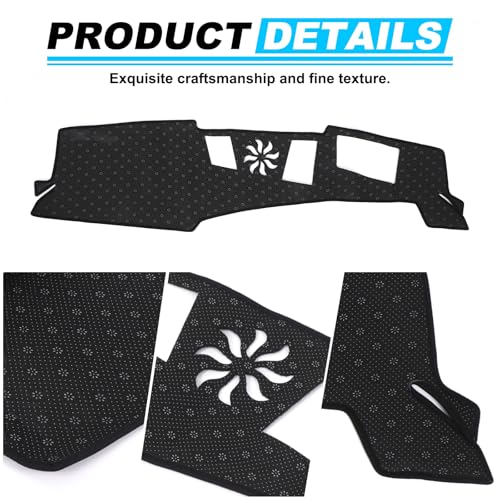 LLKUANG غطاء لوحة القيادة متوافق مع BMW 5 Series G30 G60 2024 2025، غطاء لوحة القيادة من البوليستر، وسادة واقية من الشمس، ملحقات وسادة لوحة القيادة غير القابلة للانزلاق، للقيادة باليد اليسرى (مع عرض رأس، أسود) - Image 5