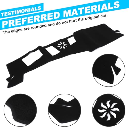 LLKUANG غطاء لوحة القيادة متوافق مع BMW 5 Series G30 G60 2024 2025، غطاء لوحة القيادة من البوليستر، وسادة واقية من الشمس، ملحقات وسادة لوحة القيادة غير القابلة للانزلاق، للقيادة باليد اليسرى (مع عرض رأس، أسود) - Image 3