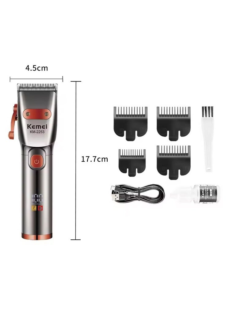 ماكينة الحلاقة الإحترافيه للصالونات Kemei KM-2253 مزودة بشاشة ملونه و سرعتين تيربو - Image 5