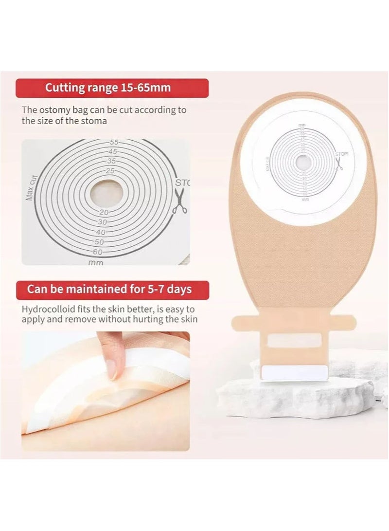 Apustim 10 Colostomy Bags，Ostomy Bag Supplies，All in one Ostomy Bags with Closure，Drainable Bags for Ileostomy Care，Ostomy Bags with Hook and Loop，Cut to Fit  - Image 5