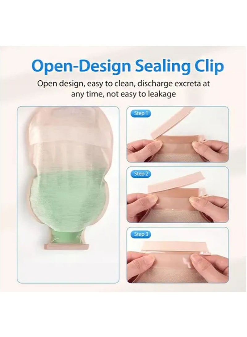Apustim 10 Colostomy Bags，Ostomy Bag Supplies，All in one Ostomy Bags with Closure，Drainable Bags for Ileostomy Care，Ostomy Bags with Hook and Loop，Cut to Fit  - Image 3