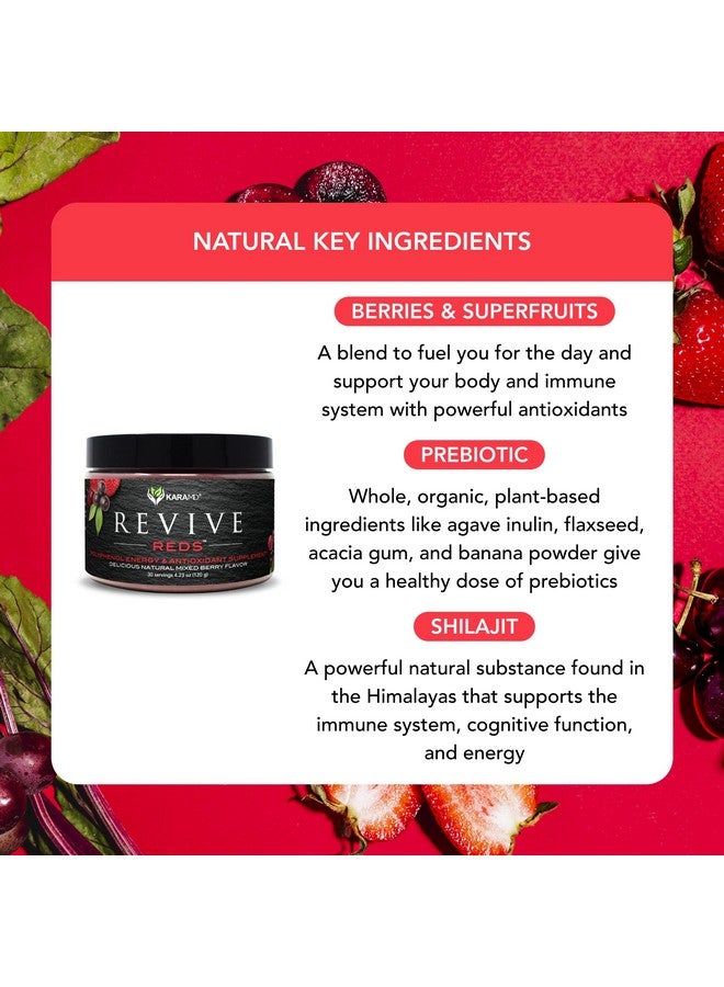 KaraMD Revive Reds | Delicious Polyphenol Energy Booster Supplement | Vegan Friendly, Gluten Free & Non-GMO Superfood Powder | Antioxidants, Shilajit & Enzymes (30 Concentrated Servings) - Image 4